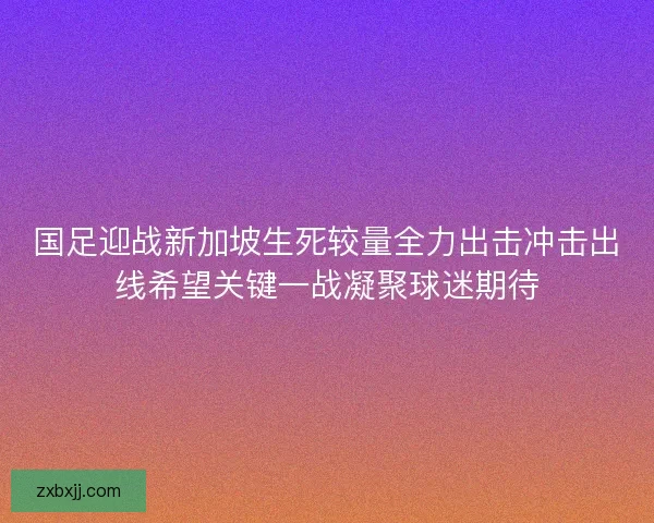 国足迎战新加坡生死较量全力出击冲击出线希望关键一战凝聚球迷期待