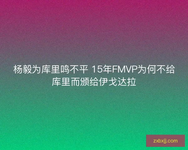杨毅为库里鸣不平 15年FMVP为何不给库里而颁给伊戈达拉