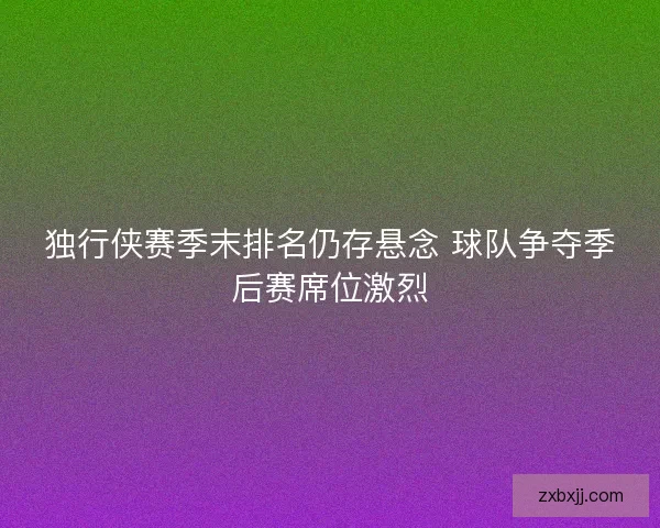 独行侠赛季末排名仍存悬念 球队争夺季后赛席位激烈 独行侠赛季末排名仍存悬念 球队争夺季后赛席位激烈