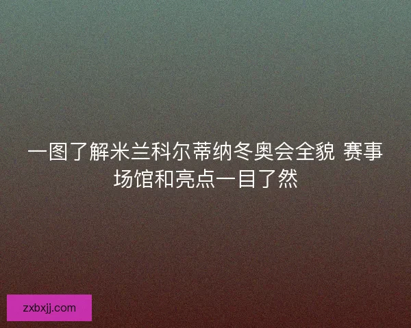 一图了解米兰科尔蒂纳冬奥会全貌 赛事场馆和亮点一目了然 一图了解米兰科尔蒂纳冬奥会全貌 赛事场馆和亮点一目了然